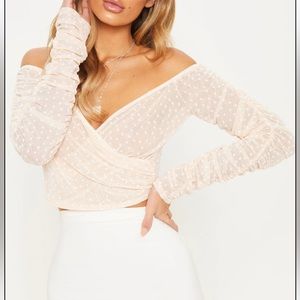 Pretty Little Thing Nude Sheer Top